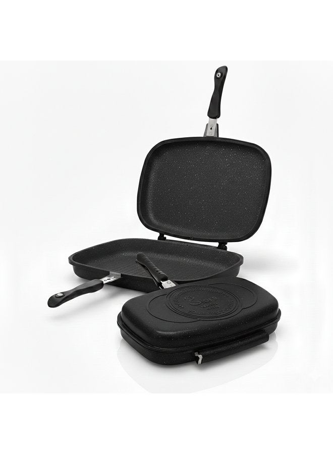 جلوري دبل جريل جرانيت غير لاصق لوكس مقاس 40 – اسود - Image 1